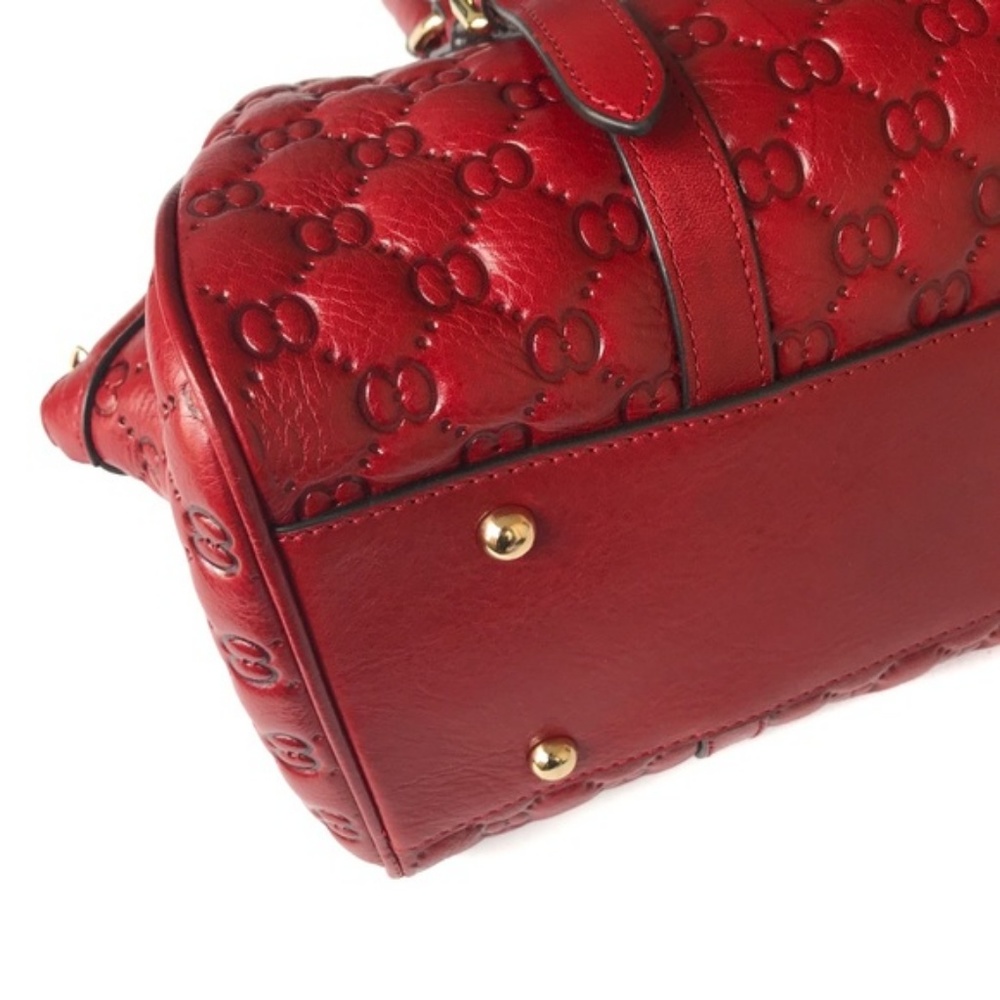 SOLD PIJUSHI Leather Red Embossed Shoulder Bag - Picture 3 of 7
